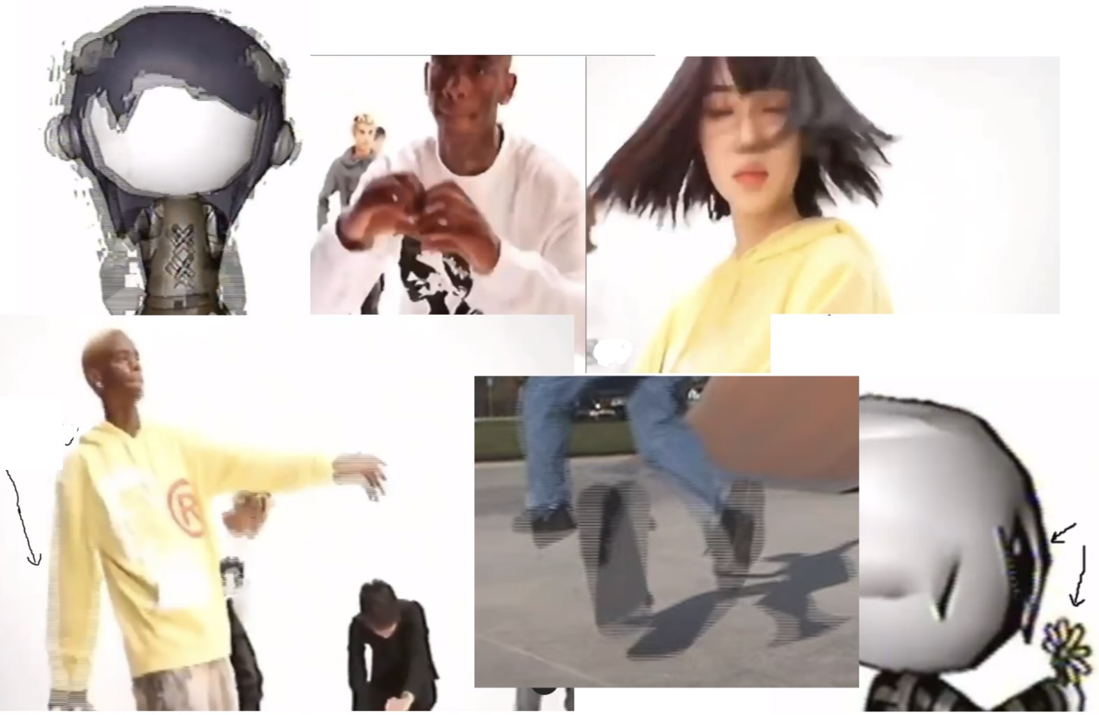 Examples of Hi8 video artifacts